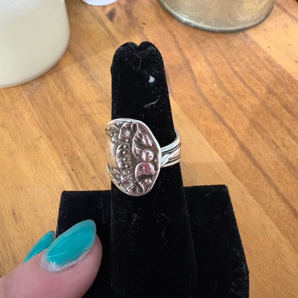 Sterling Silver Vintage Spoon Ring size 5 - Picture 9 of 15